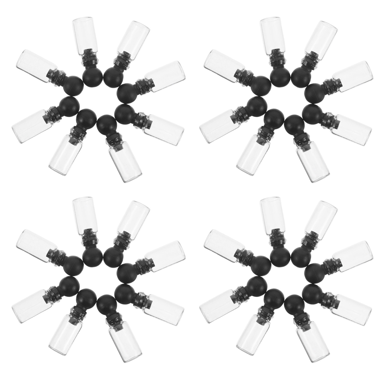 Perfume Fragrance Oil - 150個入り ミニガラス製香水サンプル容器 0.5ml 漏れ防止ボールストッパー付き エッセンシャルオイルボトル 旅行用サンプル容器
