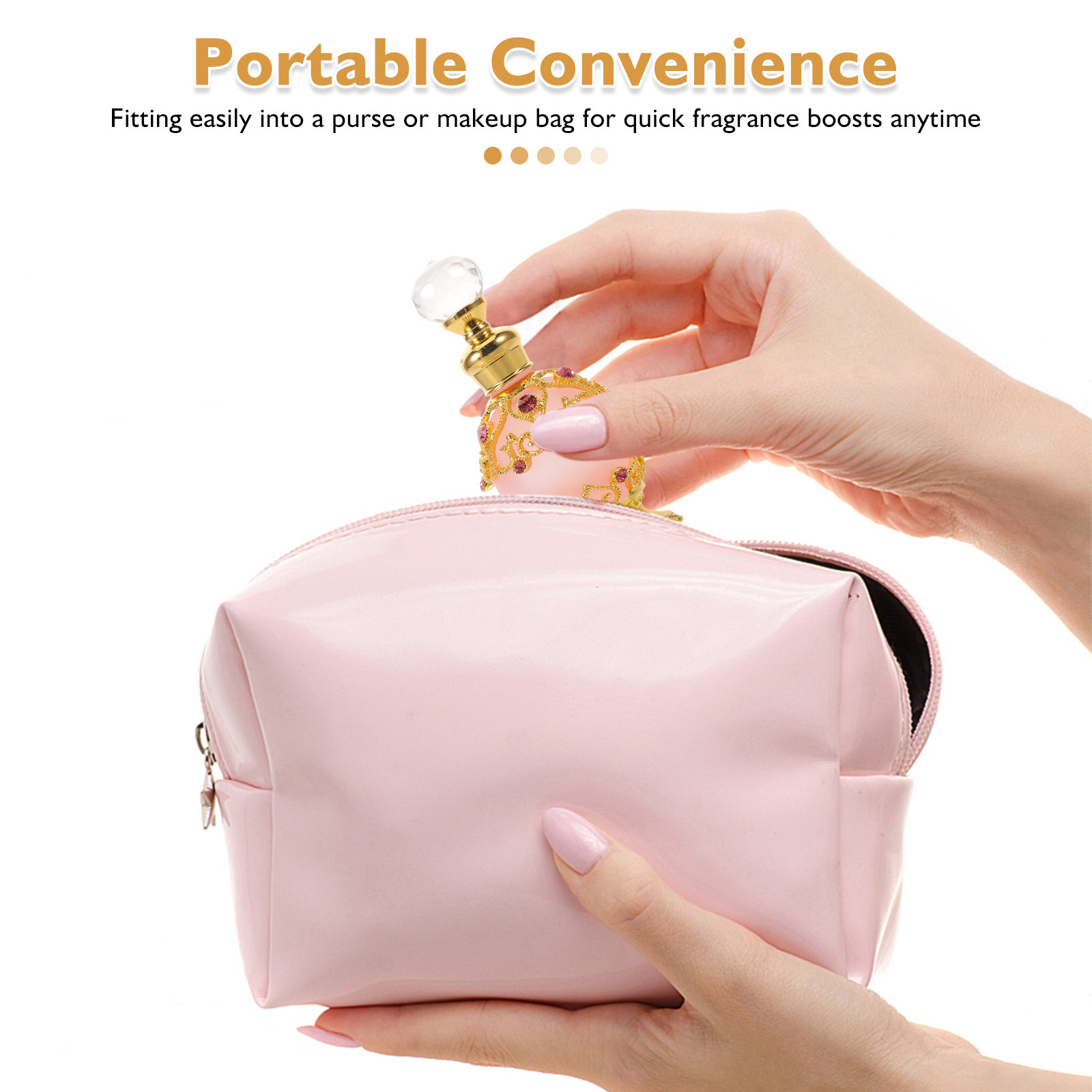 15mlのクリスタルラインストーン装飾ガラス製香水ボトル。携 - Perfume Fragrance Oil のレビューと価格
